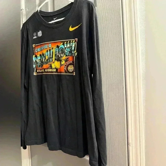 LSU TIGERS Nike Peach Bowl long sleeve Chick-Fil-A Atlanta t shirt size Medium - Picture 3 of 5